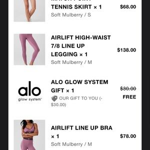 ALO Yoga Women's Pink Bralette & Leggings